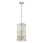 Ayala Small Vertical Brass Cylinder Chandelier-Niro Home-Chrome-nirohome