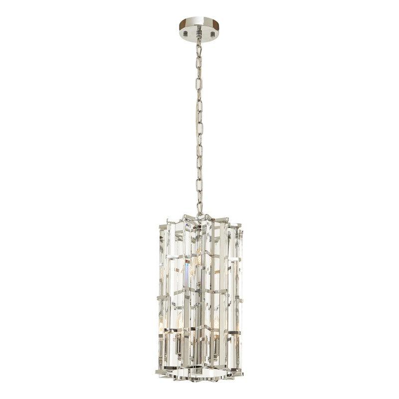 Ayala Small Vertical Brass Cylinder Chandelier-Niro Home-Chrome-nirohome