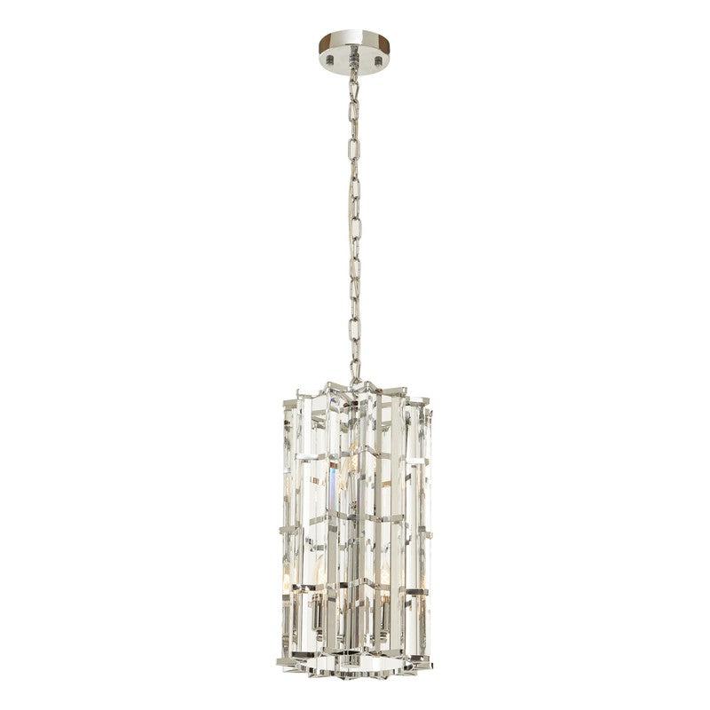 Ayala Small Vertical Brass Cylinder Chandelier-Wrenford & Co.-Chrome-nirohome
