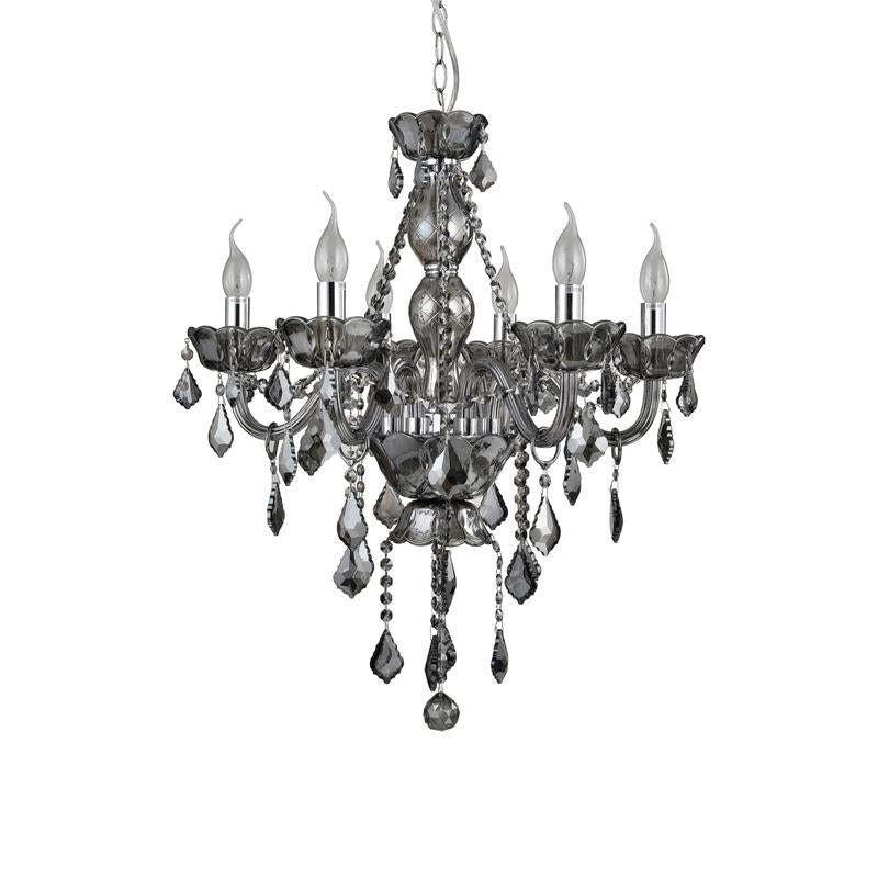 Ayala Smoked Chrome and Crystal Chandelier-Wrenford & Co.-nirohome