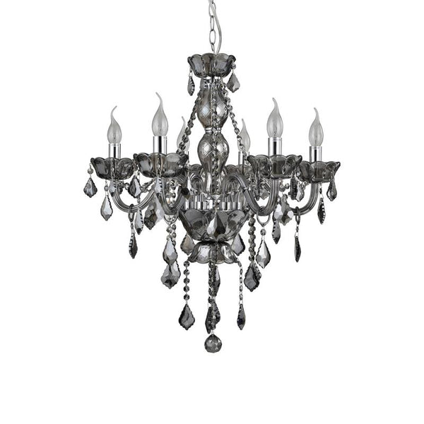 Ayala Smoked Chrome and Crystal Chandelier