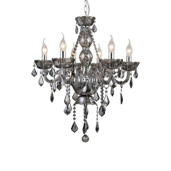 Ayala Smoked Chrome and Crystal Chandelier
