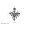 Ayala Smoked Chrome and Crystal Chandelier-Wrenford & Co.-nirohome