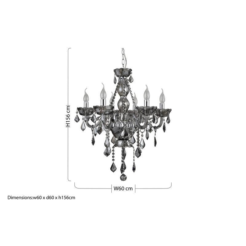 Ayala Smoked Chrome and Crystal Chandelier-Wrenford & Co.-nirohome