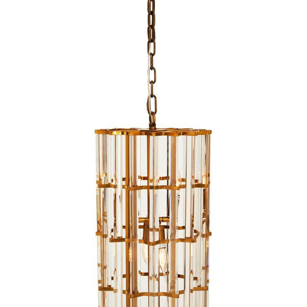 Ayala Vertical Brass Cylinder Chandelier