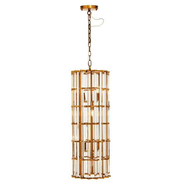 Ayala Vertical Brass Cylinder Chandelier