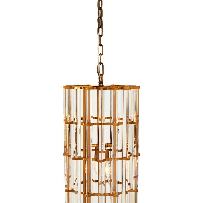 Ayala Vertical Brass Cylinder Chandelier-Wrenford & Co.-nirohome