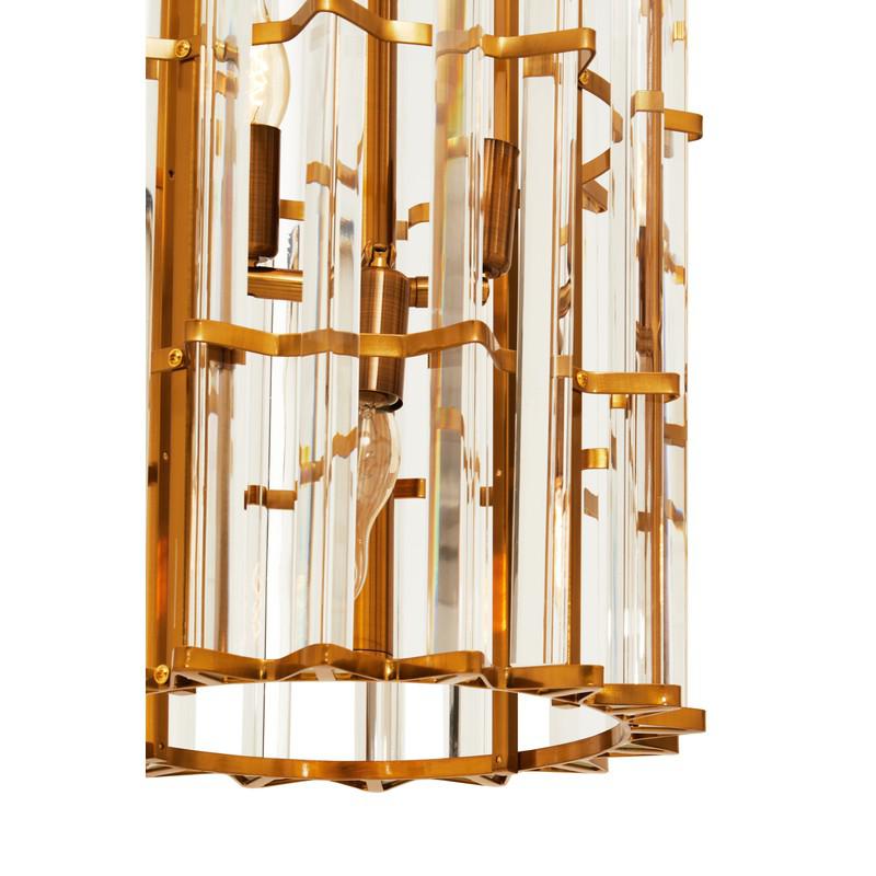 Ayala Vertical Brass Cylinder Chandelier-Wrenford & Co.-nirohome
