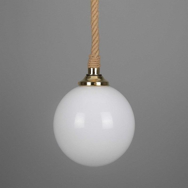 Azores Jute Rope Pendant With Opal Glass-Mullan Lighting-Antique Brass-150cm-nirohome