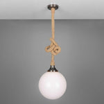 Azores Jute Rope Pendant With Opal Glass-Mullan Lighting-Antique Brass-150cm-nirohome