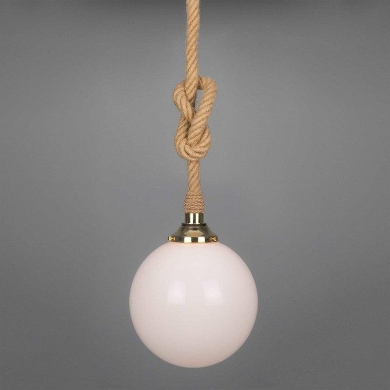 Azores Jute Rope Pendant With Opal Glass-Mullan Lighting-Polished Brass-150cm-nirohome