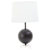 Bailey Sphere Table Lamp With Crystal Base And Linen Shade-Niro Home-Black-nirohome