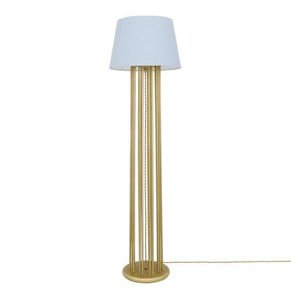 Banjul Brass Hotel Floor Lamp With Fabric Shade