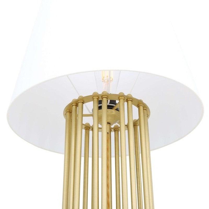 Banjul Brass Hotel Floor Lamp With Fabric Shade-Mullan Lighting-White-nirohome