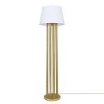 Banjul Brass Hotel Floor Lamp With Fabric Shade-Mullan Lighting-White-nirohome