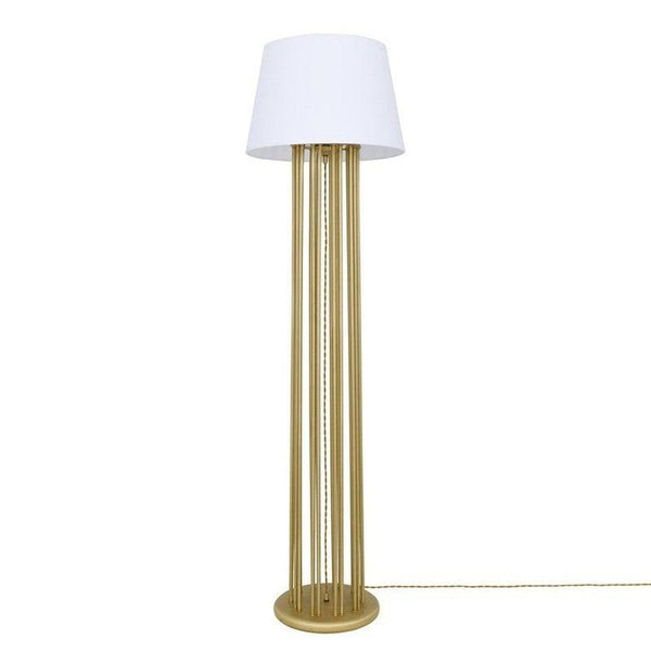 Banjul Brass Hotel Floor Lamp With Fabric Shade