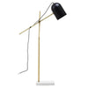 Barnett Adjustable Floor Lamp With Marble Base & Black Shade-Niro Home-nirohome