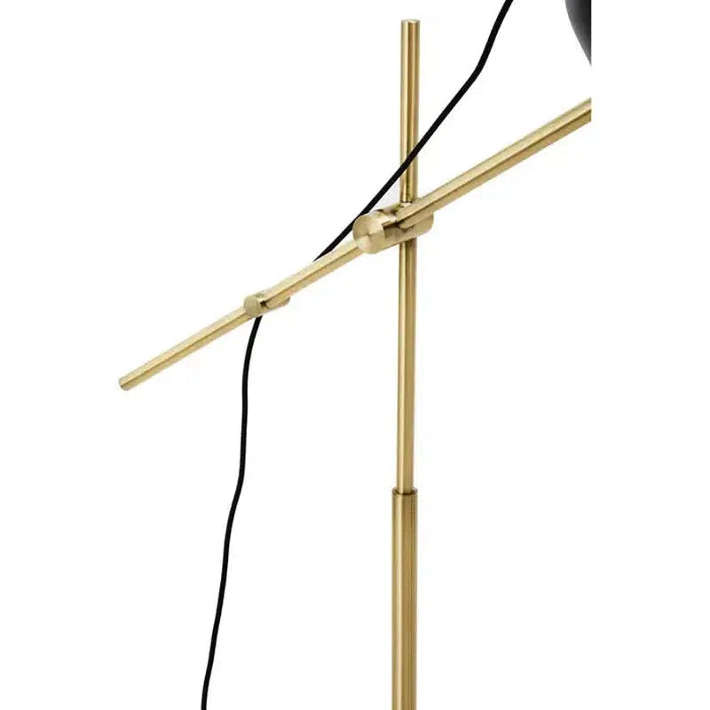 Barnett Adjustable Floor Lamp With Marble Base & Black Shade-Niro Home-nirohome