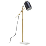 Barnett Adjustable Floor Lamp With Marble Base & Black Shade-Niro Home-nirohome