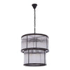 Barrett 2 Tier Ribbed Glass Chandelier-Niro Home-Nickel-nirohome