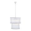 Barrett 2 Tier Ribbed Glass Chandelier-Niro Home-Nickel-nirohome