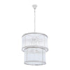 Barrett 2 Tier Ribbed Glass Chandelier-Niro Home-Nickel-nirohome