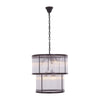 Barrett 2 Tier Ribbed Glass Chandelier-Niro Home-Nickel-nirohome