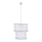 Barrett 2 Tier Ribbed Glass Chandelier-Niro Home-Nickel-nirohome