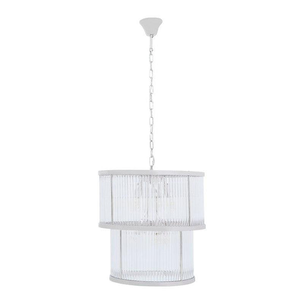 Barrett 2 Tier Ribbed Glass Chandelier