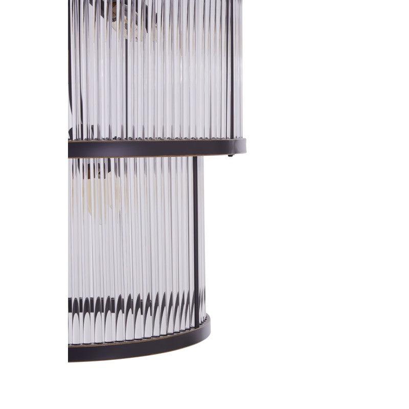 Barrett 2 Tier Ribbed Glass Chandelier-Wrenford & Co.-Nickel-nirohome