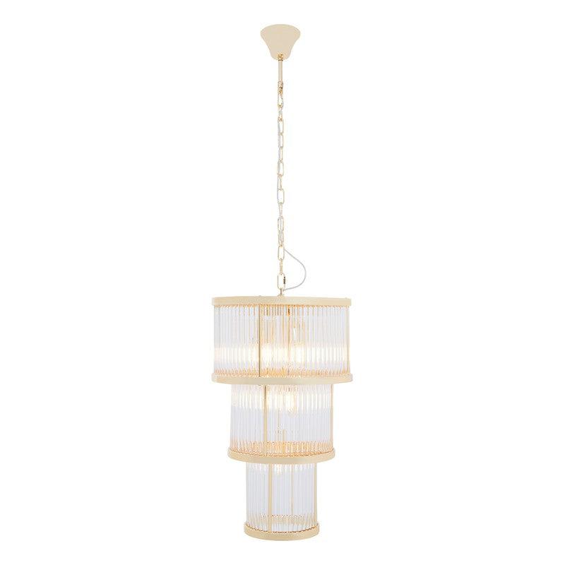 Barrett 3 Tier Glass Chandelier-Niro Home-Gold-nirohome