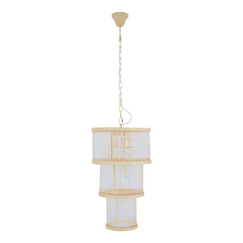 Barrett 3 Tier Glass Chandelier-Niro Home-Nickel-nirohome