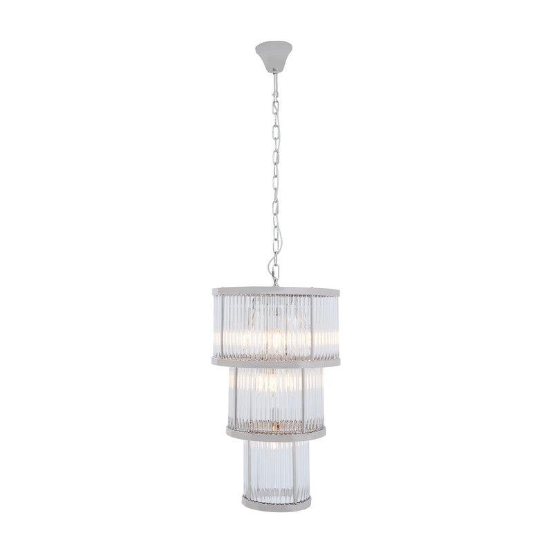 Barrett 3 Tier Glass Chandelier-Niro Home-Nickel-nirohome