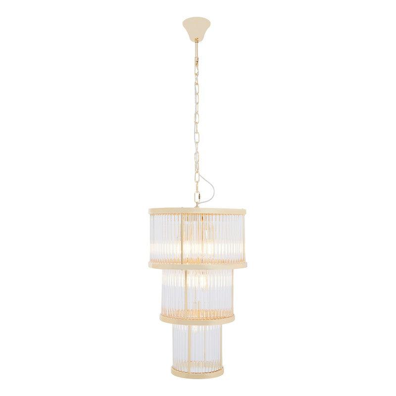 Barrett 3 Tier Glass Chandelier-Wrenford & Co.-Gold-nirohome
