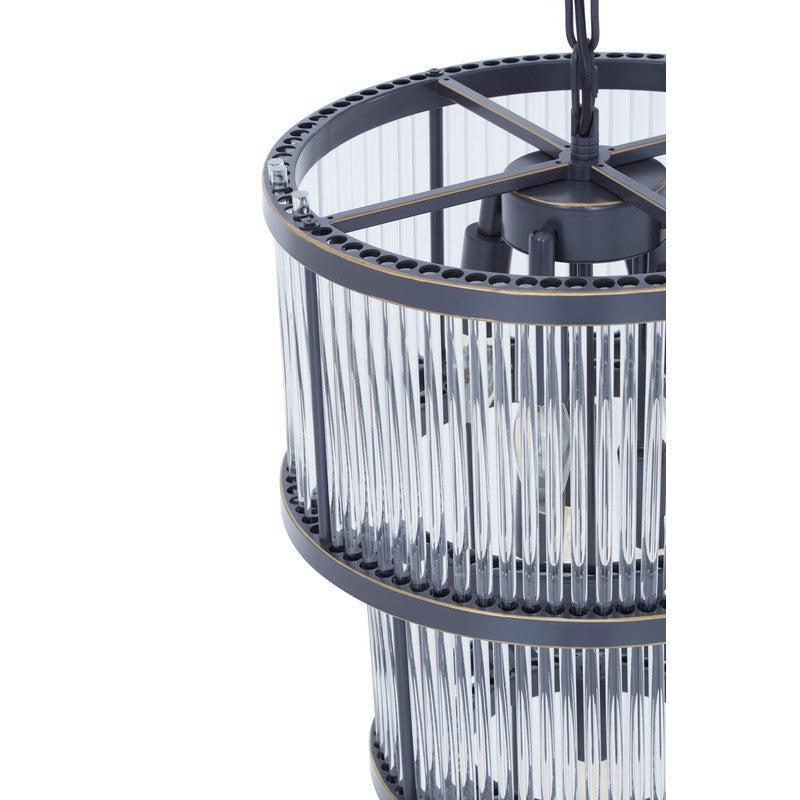 Barrett 3 Tier Glass Chandelier-Wrenford & Co.-Nickel-nirohome
