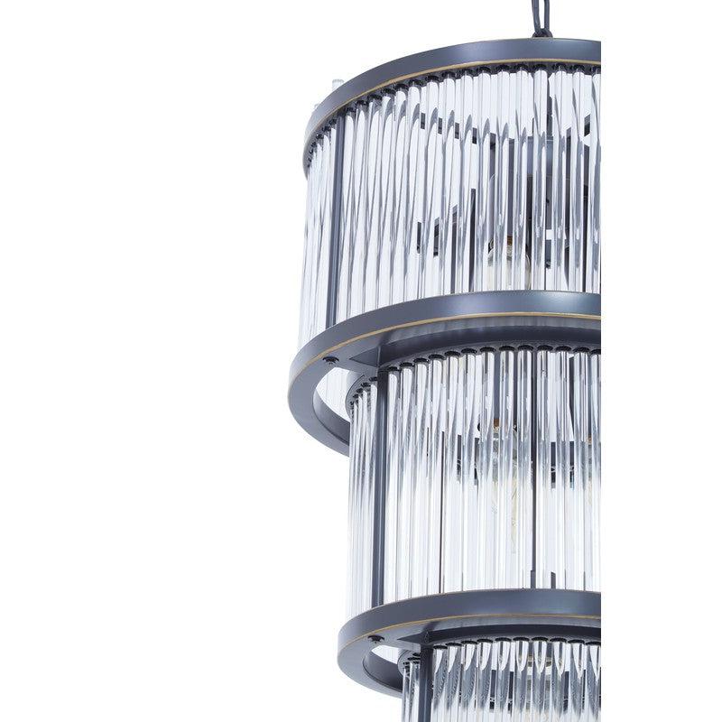 Barrett 3 Tier Glass Chandelier-Wrenford & Co.-Nickel-nirohome