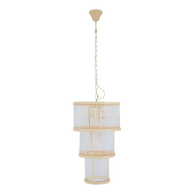 Barrett 3 Tier Glass Chandelier-Wrenford & Co.-Nickel-nirohome