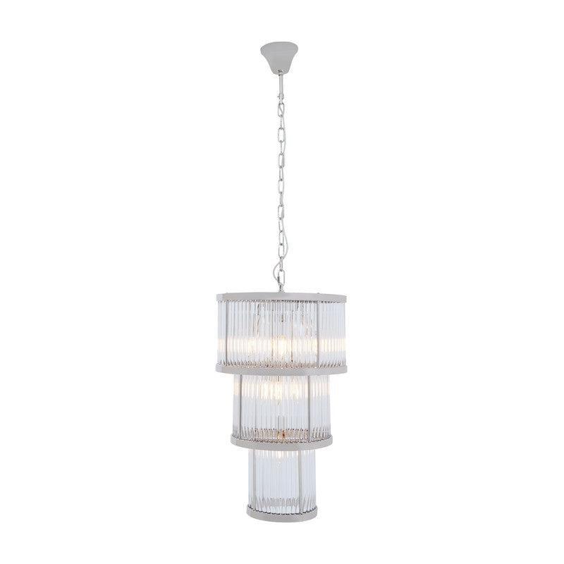 Barrett 3 Tier Glass Chandelier-Wrenford & Co.-Nickel-nirohome
