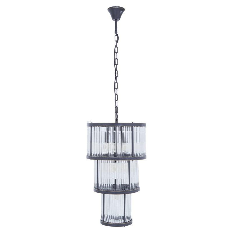 Barrett 3 Tier Glass Chandelier-Wrenford & Co.-Nickel-nirohome