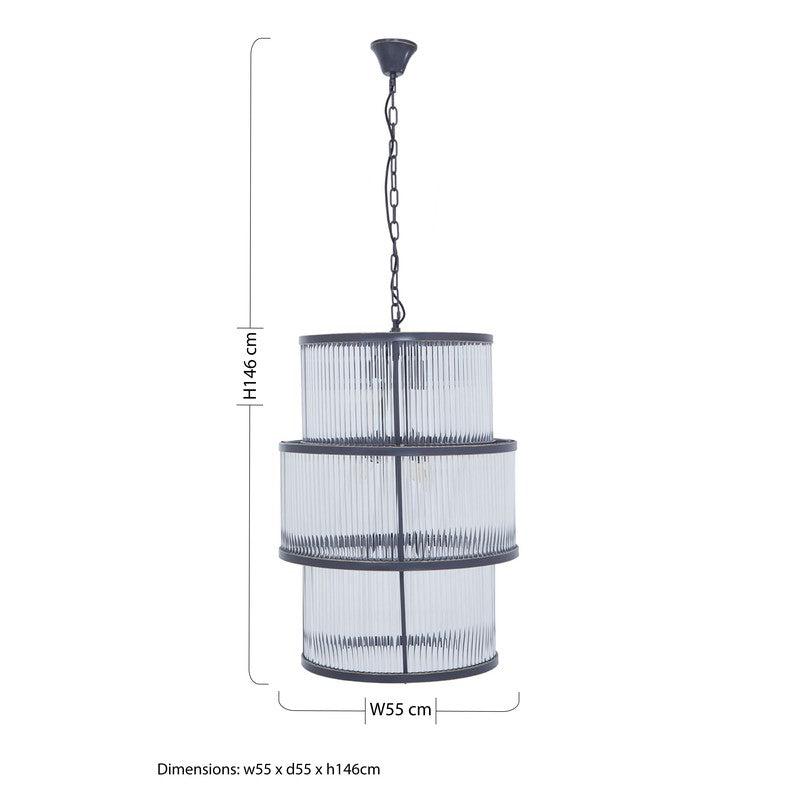 Barrett Triple Layer Glass Chandelier-Wrenford & Co.-nirohome