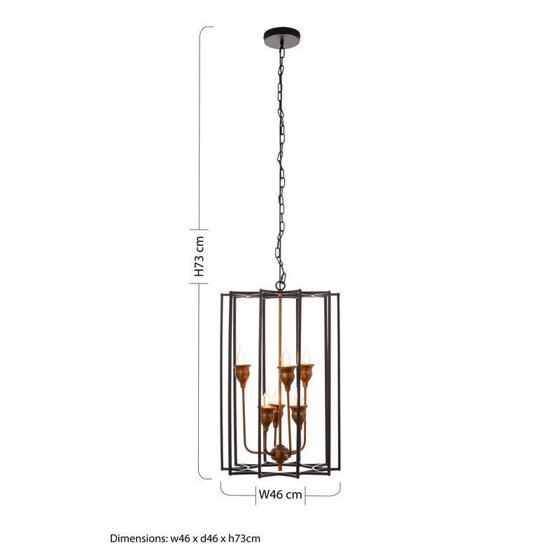 Barton 6 Bulb Iron Star Chandelier-Niro Home-nirohome