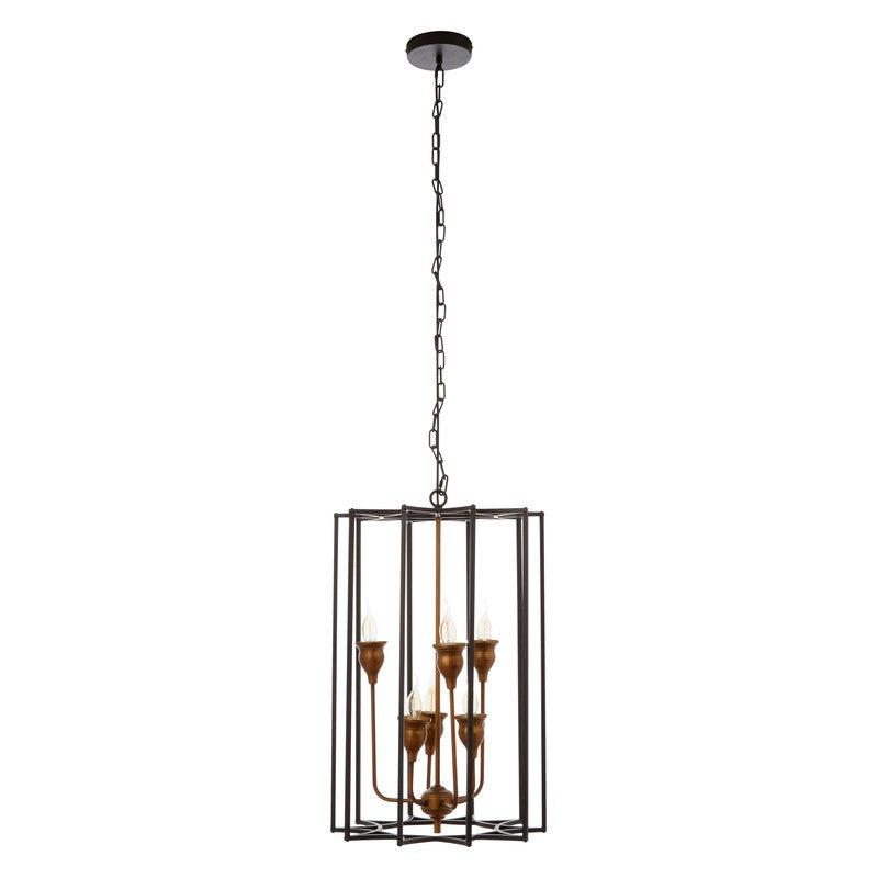 Barton 6 Bulb Iron Star Chandelier-Wrenford & Co.-nirohome