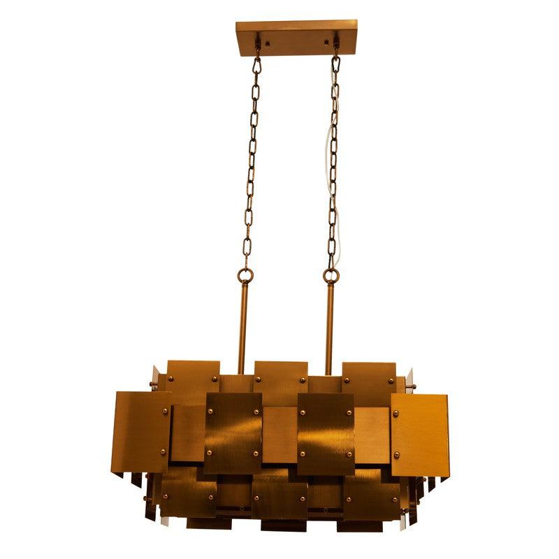 Barton Brass Finish 8 Bulb Chandelier-Wrenford & Co.-nirohome