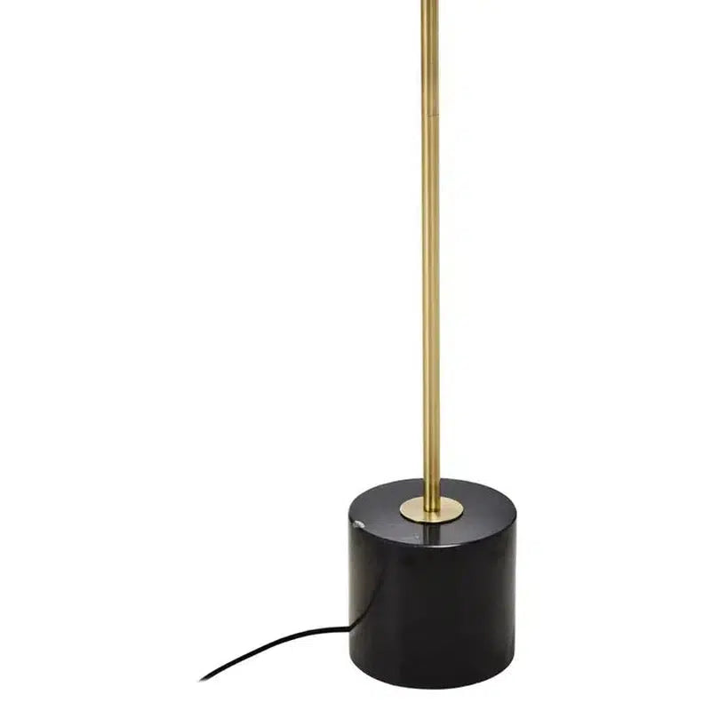 Barton Brushed Brass Mushroom Dome Floor Lamp with Black Marble Base-Niro Home-nirohome