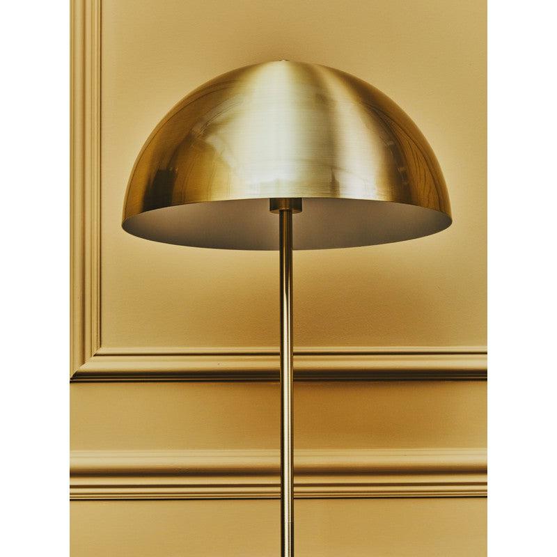 Barton Brushed Brass Mushroom Dome Floor Lamp with Black Marble Base-Niro Home-nirohome