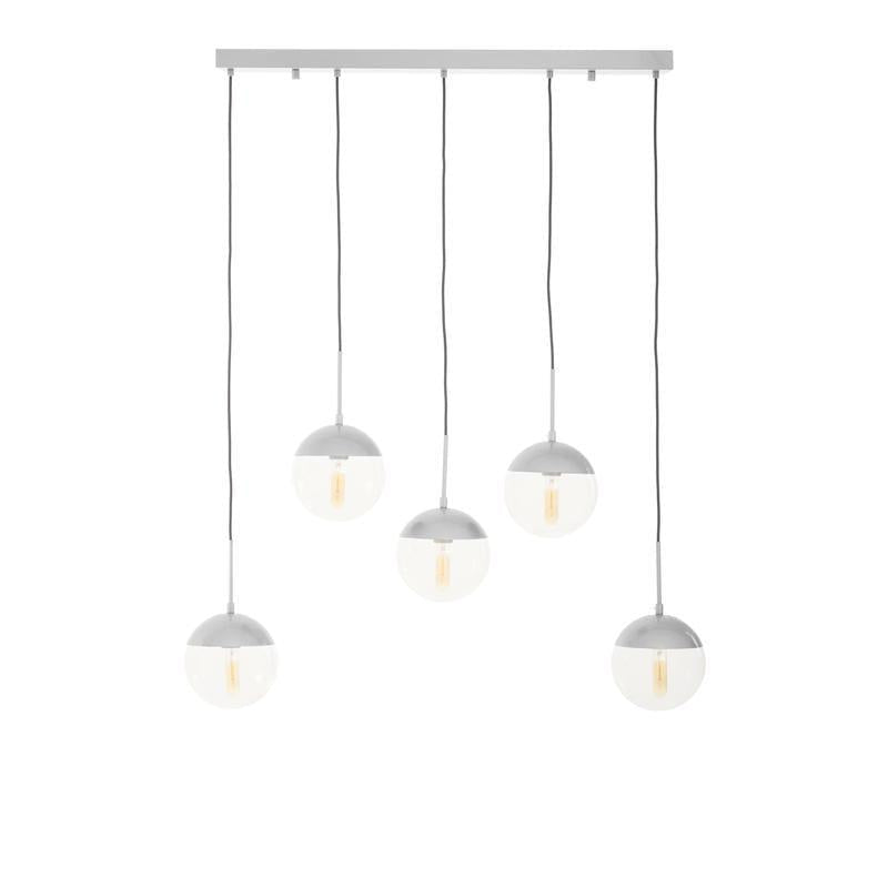 Bauer 5 Globe Linear Pendant Light-Niro Home-Chrome-nirohome