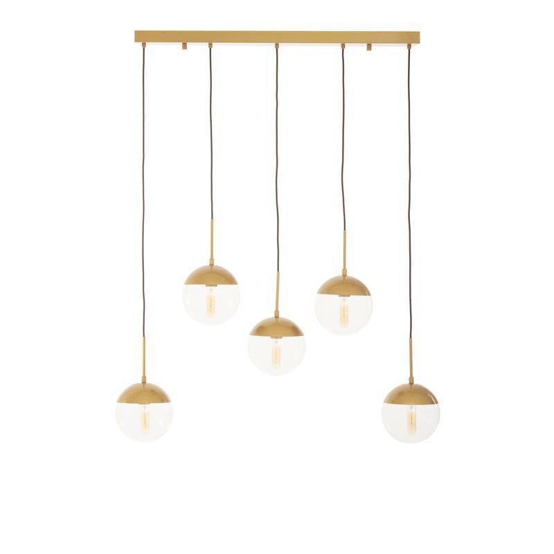 Bauer 5 Globe Linear Pendant Light-Niro Home-Gold-nirohome