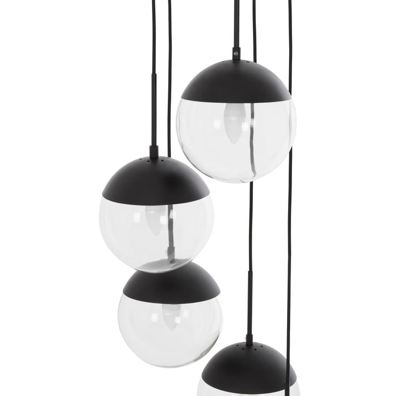 Bauer 5 Globe Pendant Light-Niro Home-Black-nirohome