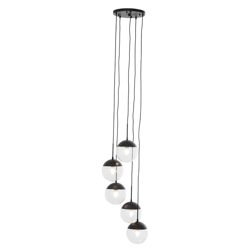 Bauer 5 Globe Pendant Light-Niro Home-Black-nirohome