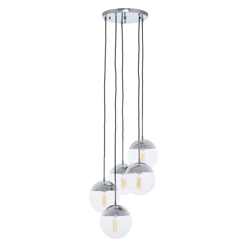 Bauer 5 Globe Pendant Light-Niro Home-Chrome-nirohome